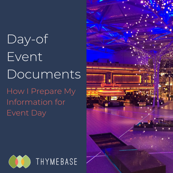 The Day-of Event Documents
