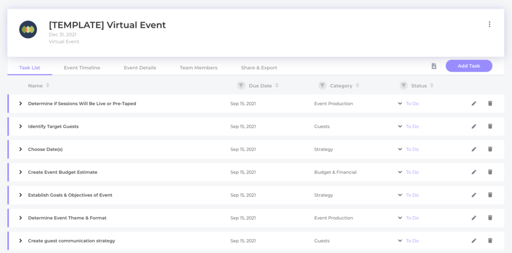 ThymeBase's free event planning software virtual event software.