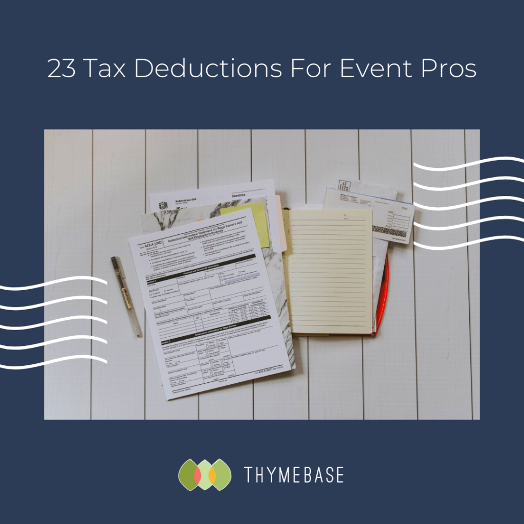 23 Tax Deductions For Event Pros