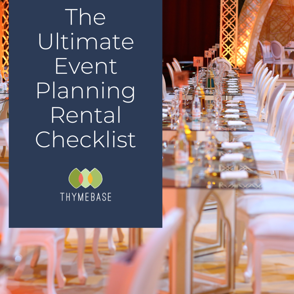 event planning rental checklist